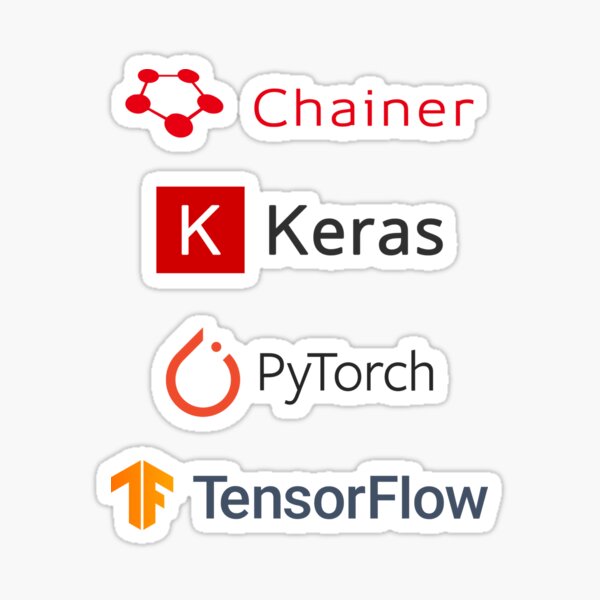 Item preview, ★ Chainer, Keras, PyTorch, TensorFlow - 4x Big Data Sticker Combo Pack designed and sold by Geekvana ⧉.
