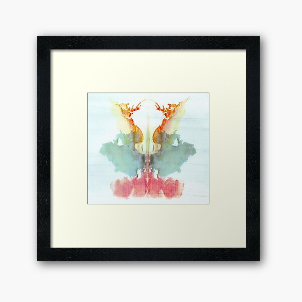 INK BLOT. Psychology. Inkblot test, Ninth blot, Rorschach, inkblot test. Framed Art Print