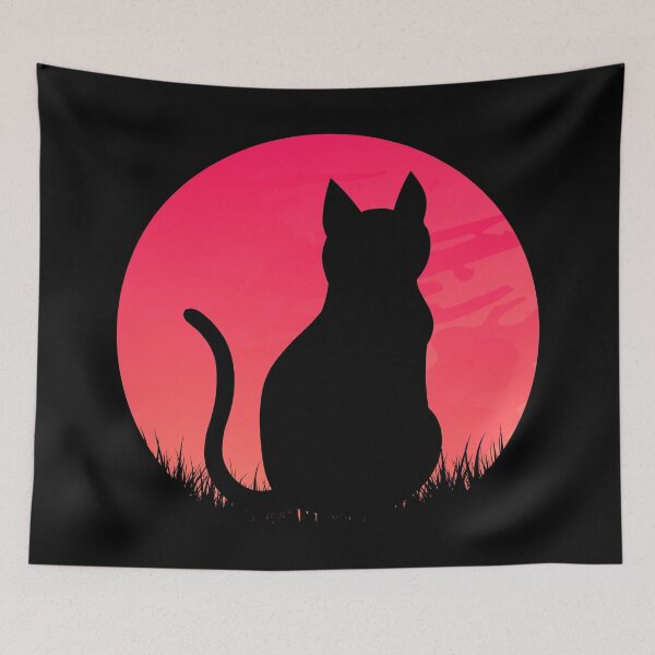 Item preview, Cute Black Cat Watching Sunset  designed and sold by knapst.