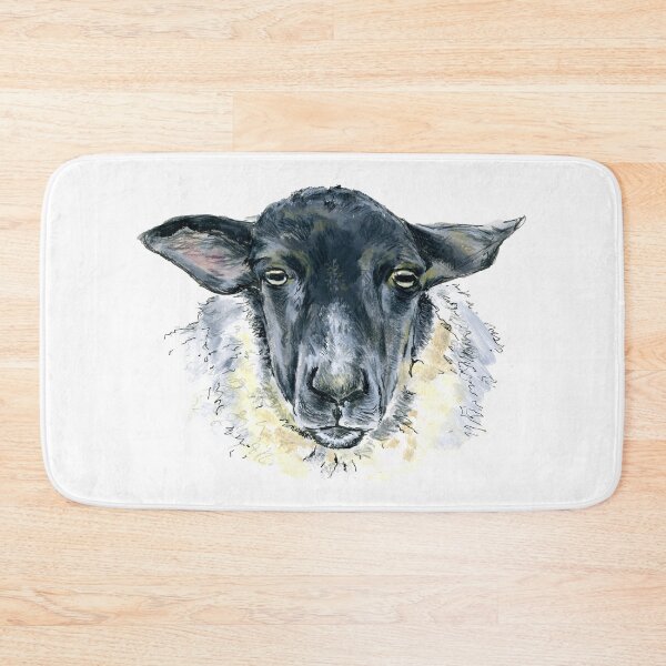 Item preview, Suffolk Sheep. A sketch in acrylic by Jane Green. White Background. designed and sold by janesg.