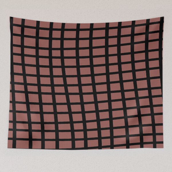 Item preview, Red Black Wavy Grid Pattern Pairs Graham and Brown 2023 COTY Alizarin designed and sold by ColorOfTheYears.