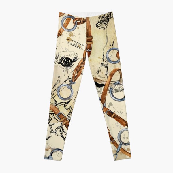 Item preview, harness horse watercolor pattern. equestrian seamless background. horse racing vintage illustration designed and sold by Fayankova Alena.