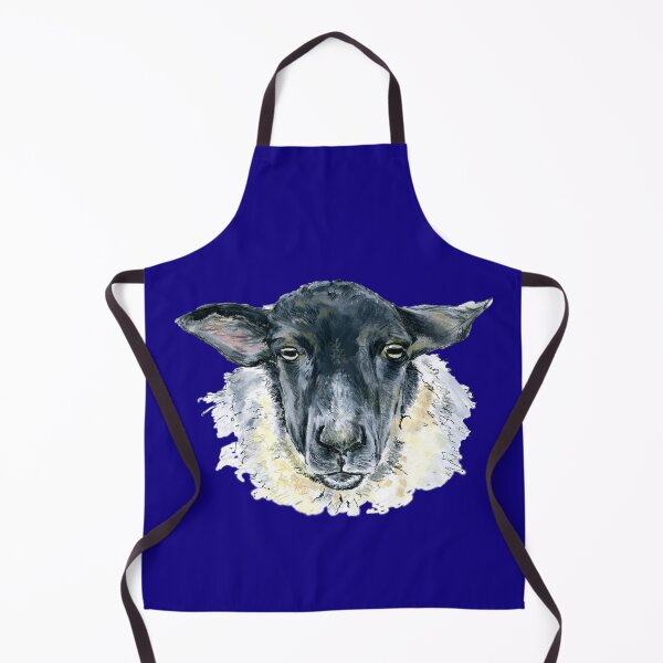 Item preview, Suffolk Sheep. A sketch in acrylic by Jane Green. Blue Background. designed and sold by janesg.