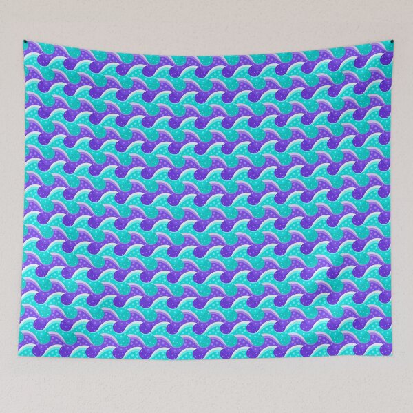 Item preview, Patrón de olas del océano púrpura y aguamarina designed and sold by Vicki Dunlop.
