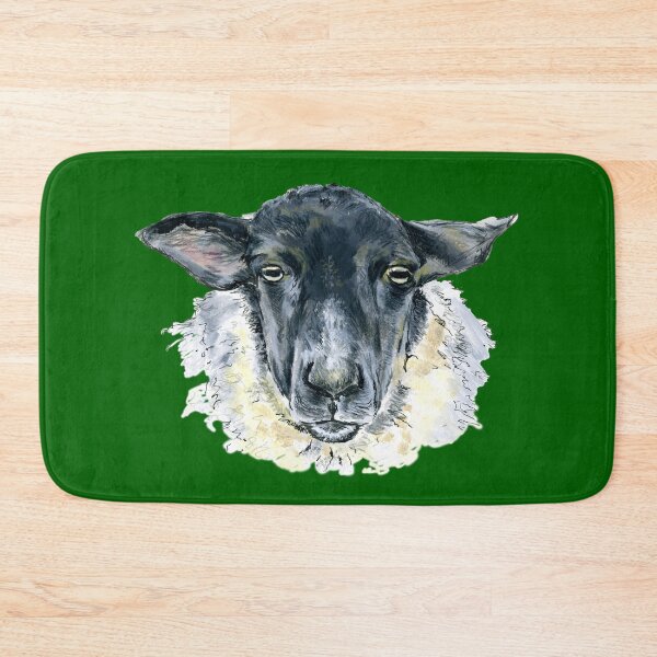 Item preview, Suffolk Sheep. A sketch in acrylic by Jane Green.    Green Background. designed and sold by janesg.
