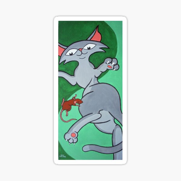 Dangerous Career Cats: Mouse Catcher Sticker