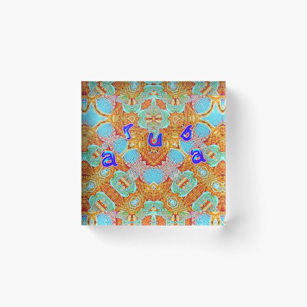 Item preview, UNFORGETTABLE SOUVENIRS OF THE ARUBA CARNIVAL - ARUBA GEOMETRIC ABSTRACT SHELL PAINTING - ARUBA PARADISE ISLAND - ARUBA ONE HAPPY ISLAND. designed and sold by Ralek.
