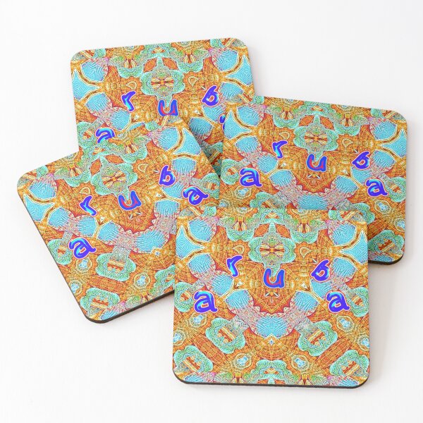 Item preview, UNFORGETTABLE SOUVENIRS OF THE ARUBA CARNIVAL - ARUBA GEOMETRIC ABSTRACT SHELL PAINTING - ARUBA PARADISE ISLAND - ARUBA ONE HAPPY ISLAND. designed and sold by Ralek.