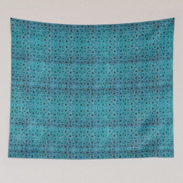Item preview, Green Blue Moroccan Mosaic Tiles Art, Traditional Moroccan Zellige Mosaic designed and sold by HTS.