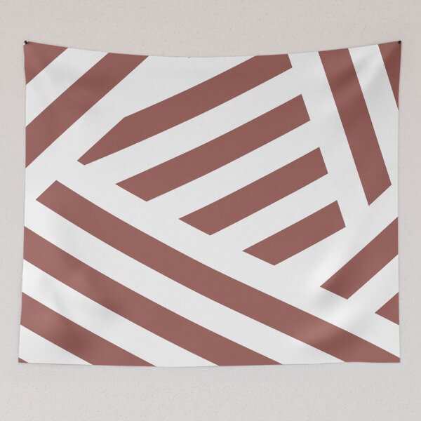Item preview, Red White Abstract Stripe Pattern Pairs Graham and Brown 2023 COTY Alizarin designed and sold by ColorOfTheYears.