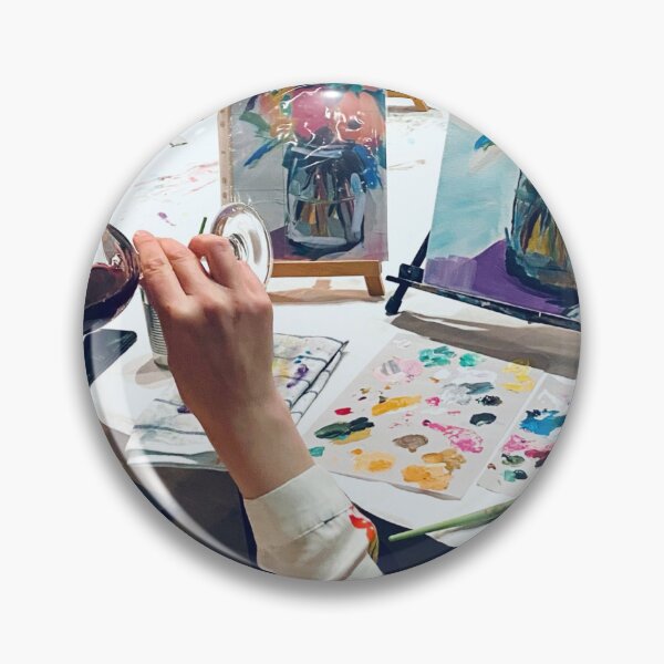 Painting and Wine Brussels Pin