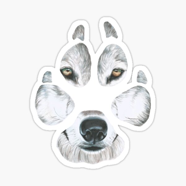 Wolf paw print Sticker