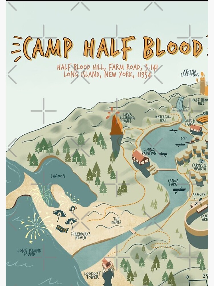 Camp Half-Blood Map DIGITAL DOWNLOAD || Percy Jackson Camp Map || PJO  Poster Art Print