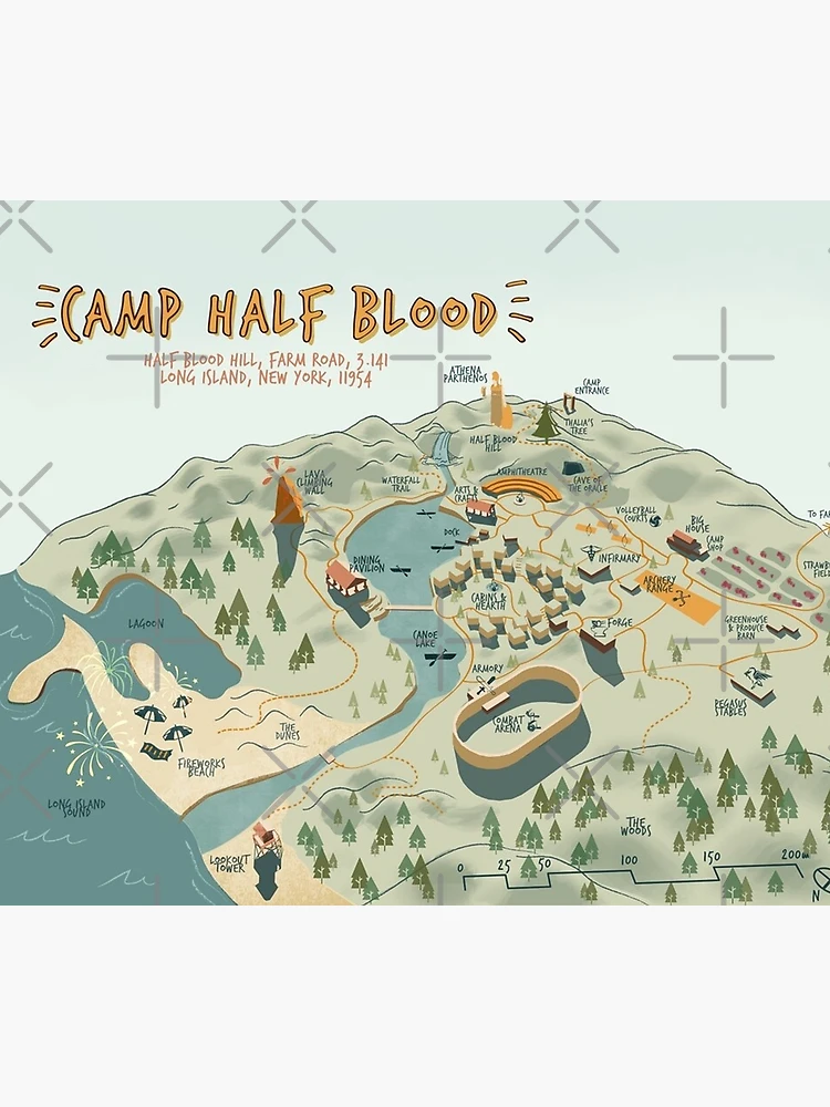 Camp Half-Blood map [PJO] Layout I have when I read. Tried making