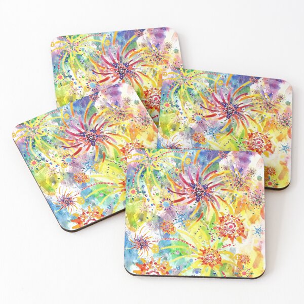 Item preview, Fireworks In A Diwali Sky Watercolour Collage designed and sold by DefaultOneWorld.