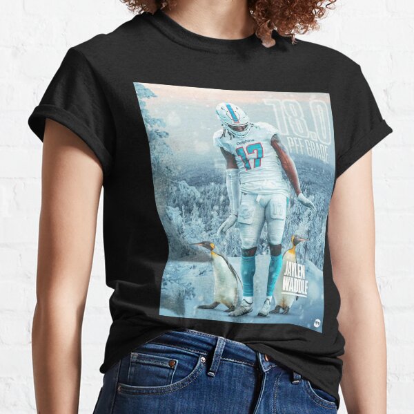 Jaylen Waddle Miami Dolphins Women's Legend Olive Salute to Service Scoop  Neck T-Shirt