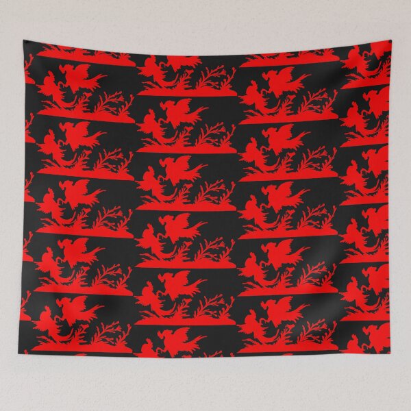 Item preview, Fairytale Germany cockfight silhouette red designed and sold by G-M-Designs.
