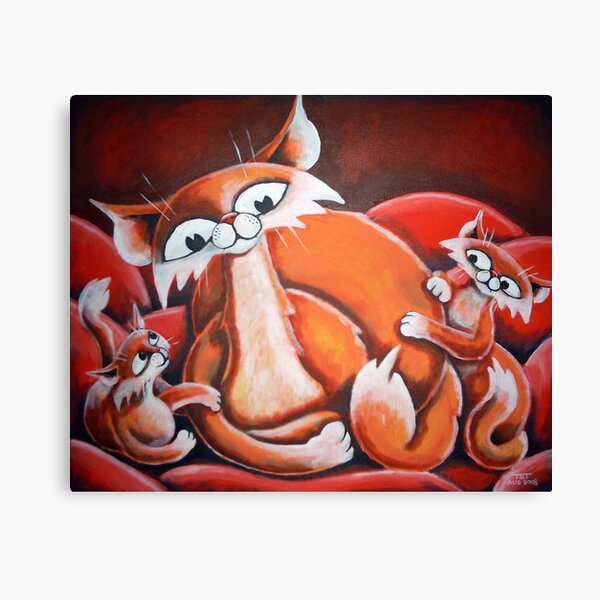 Mother and Kittens - Art by TET Canvas Print