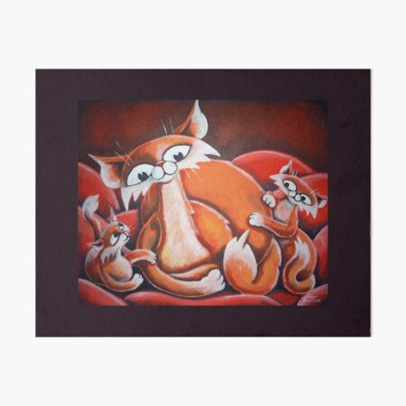 Mother and Kittens - Art by TET Art Board Print