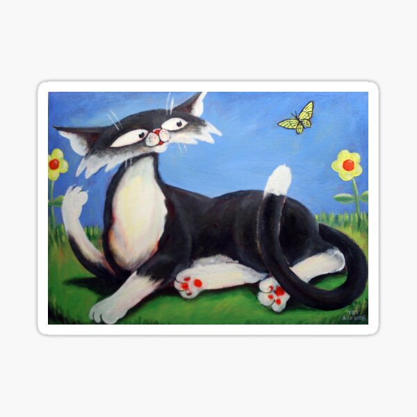 Sylvester - Art by TET tuxedo cat Sticker