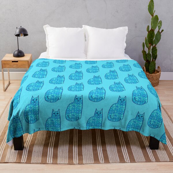 Item preview, Mid-Century Modern Cat, Turquoise and Navy designed and sold by Marymarice.