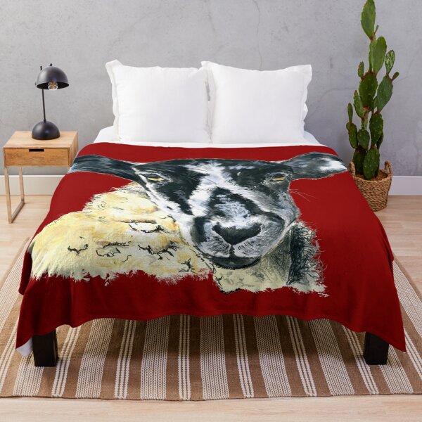 Item preview, Masham Sheep. A sketch in acrylic by Jane Green. Red Background designed and sold by janesg.