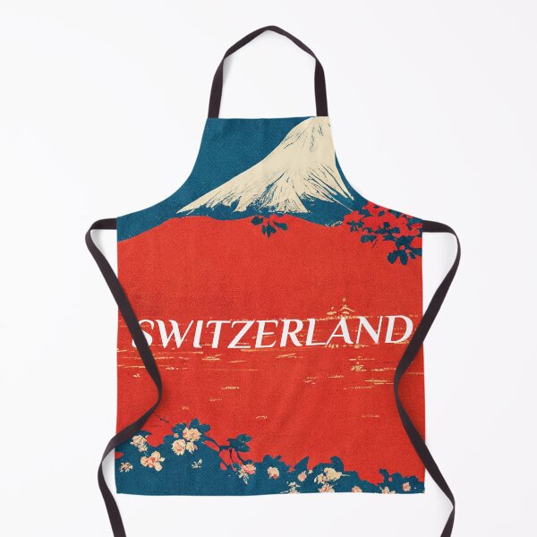 Artikelvorschau, Schweiz - Berg und Blumen im Vintage-Grafikstil entworfen und verkauft von NickMateo.