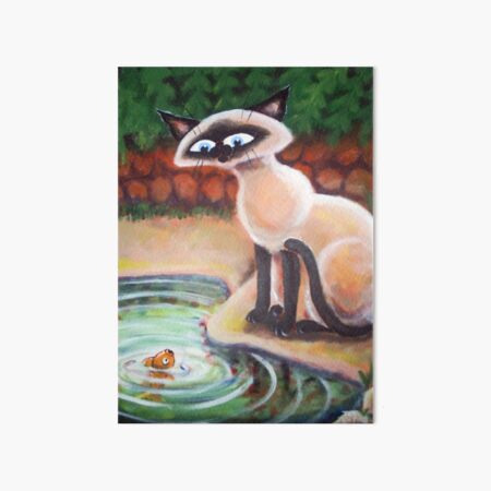 Three Cats Fishing - Right Panel Art Board Print
