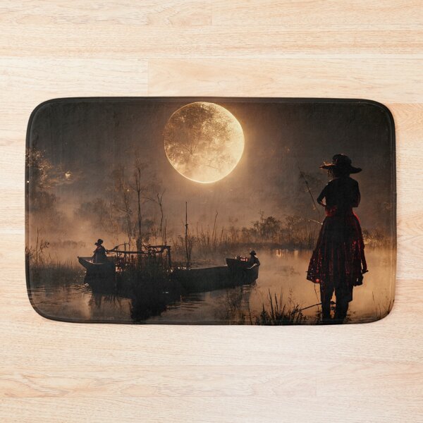 Item preview, Moon light on river with woman silhouette designed and sold by WeirdStation.