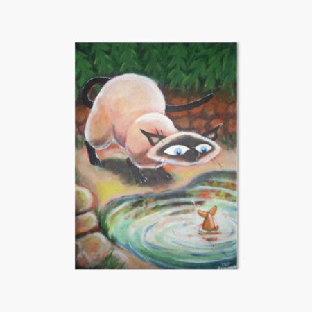 Three Cats Fishing - Left Panel Art Board Print