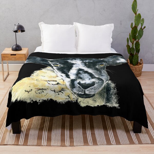 Item preview, Masham sheep. A sketch in acrylic by Jane Green. Black Background designed and sold by janesg.