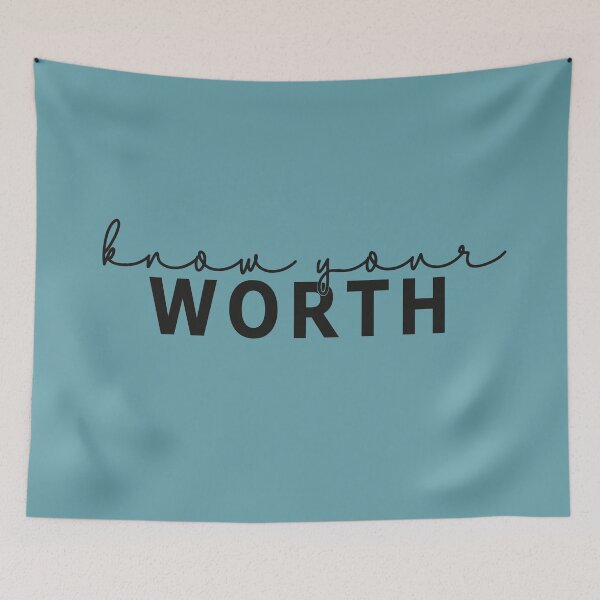 Item preview, Quote know your worth - black letters  designed and sold by Inktown.
