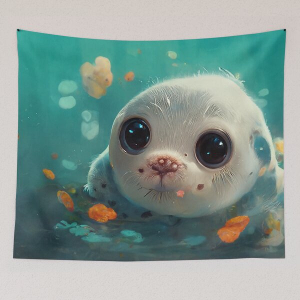 Item preview, Cute Baby Seal Swimming Painting designed and sold by Pet Shelter.