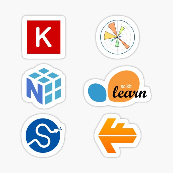 Item preview, ★ Keras, Matplotlib, NumPy, Scikit Learn, SciPy, TensorFlow - 6x Big Data Sticker Combo Pack designed and sold by Geekvana ⧉.