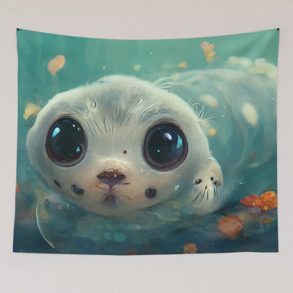 Item preview, Cute Baby Seal Swimming Painting designed and sold by Pet Shelter.