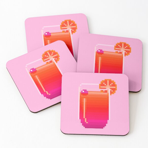 Item preview, pixel sunrise drink (magenta) designed and sold by autumnalmanac.