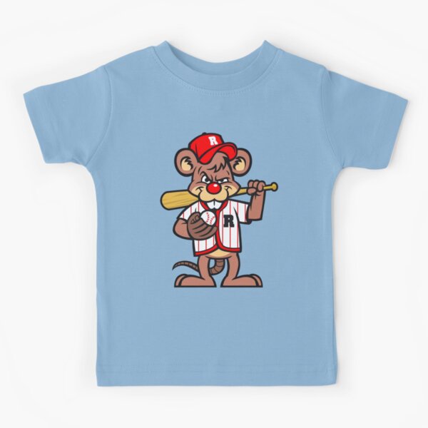 Zazzle Retro Vintage Baseball Mascot Cartoon T-Shirt, Kids Unisex, Size: Youth XS, White