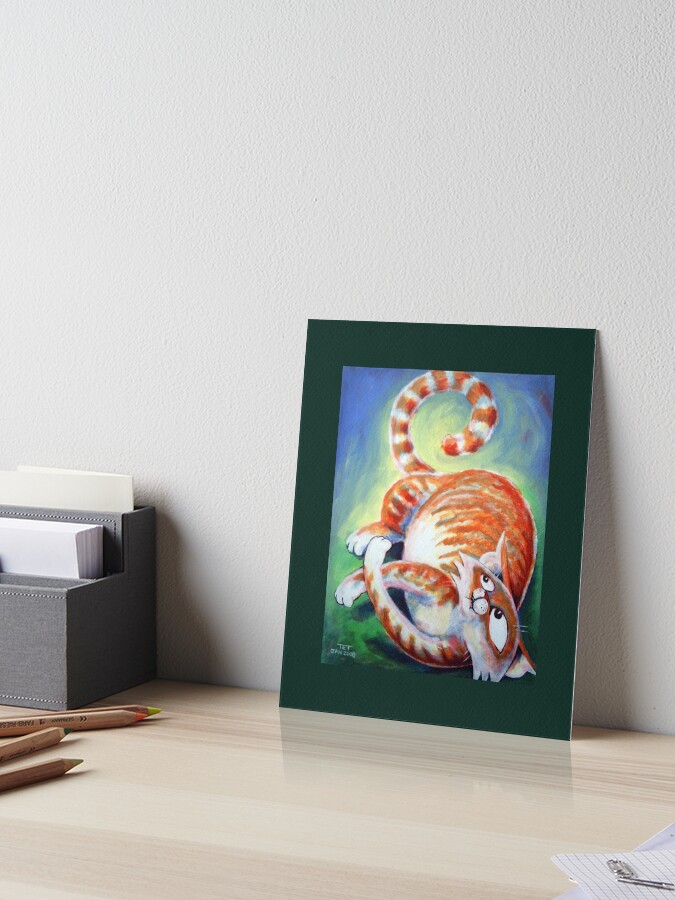 Thumbnail 1 of 2, Art Board Print, A Cat's Tail - Art by TET designed and sold by etourist.