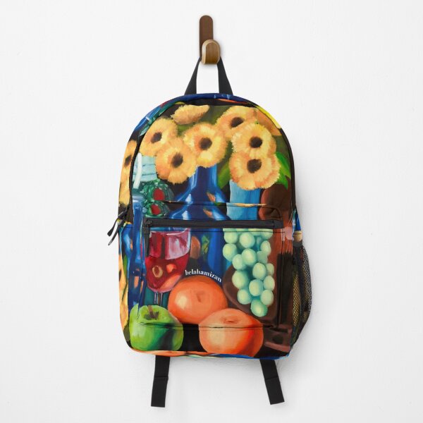 Item preview, A Moment in Time - Sunflowers with Apples, Oranges, Grapes, Bottles and a Violin designed and sold by Isabela Ahmad Hamizan.