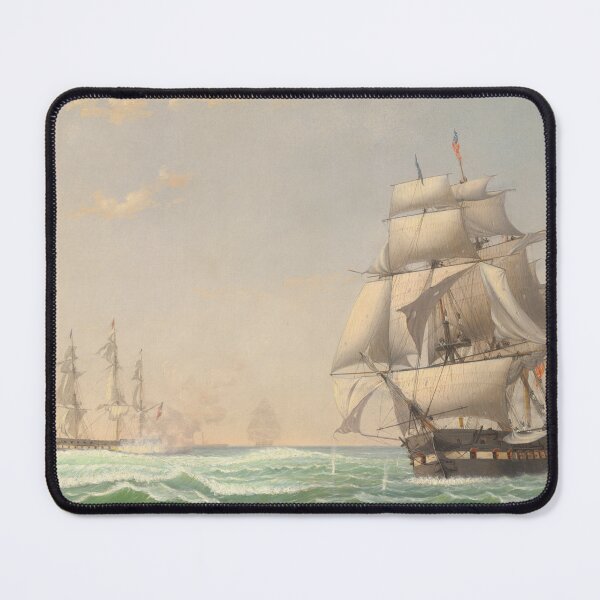 Item preview, The United States Frigate President | Engaging the British Squadron | Fitz Henry Lane | 1850 Marine Art designed and sold by CJET.