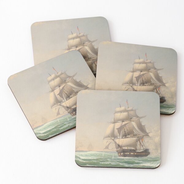 Item preview, The United States Frigate President | Engaging the British Squadron | Fitz Henry Lane | 1850 Marine Art designed and sold by CJET.
