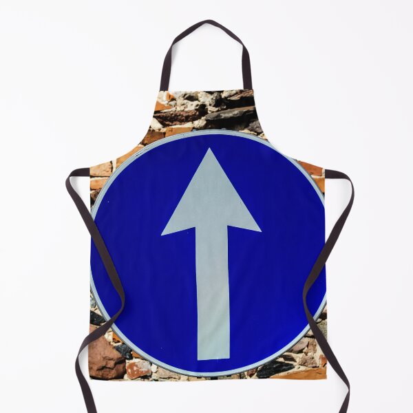 Item preview, Rounded traffic sign in blue and white, ahead only designed and sold by lena-maximova.