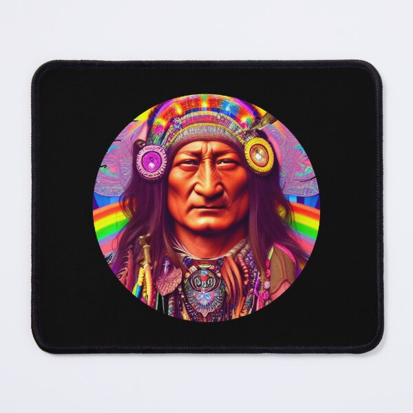 Item preview, Sitting Bull - Dakota Sioux - Psychedelic Portrait  by heringa designed and sold by heringa.
