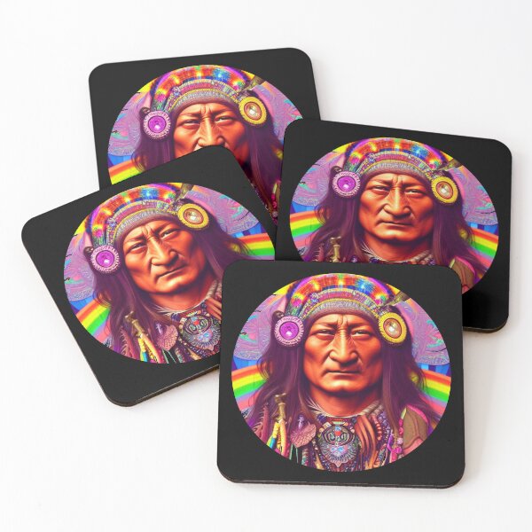 Item preview, Sitting Bull - Dakota Sioux - Psychedelic Portrait  by heringa designed and sold by heringa.