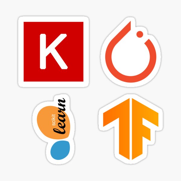 Item preview, ★ Keras, PyTorch, Scikit Learn, TensorFlow - 4x Sticker Combo Pack designed and sold by Geekvana ⧉.