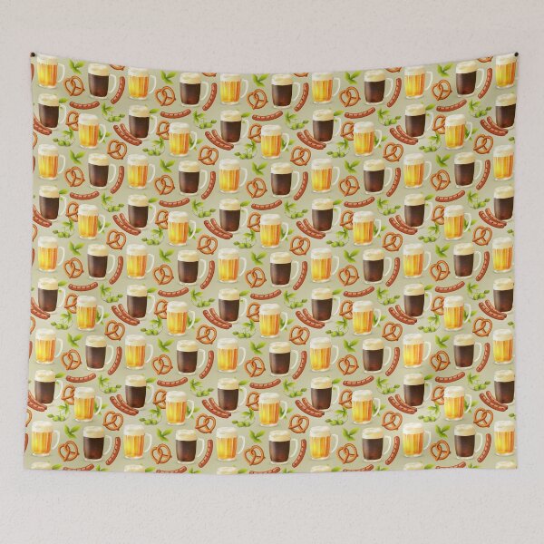 Item preview, Oktoberfest Beer - Pretzels - Sausages designed and sold by Pink Pineapple Works.