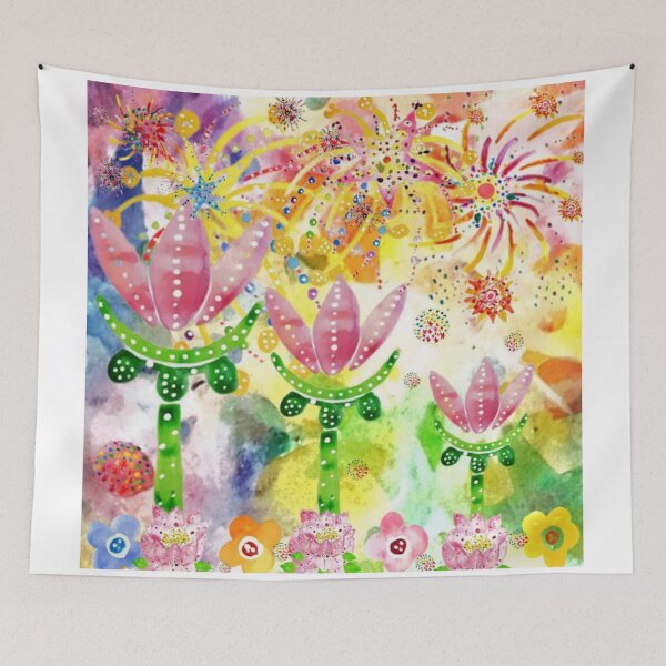 Item preview, Diwali lotus flowers Watercolour Collage designed and sold by DefaultOneWorld.
