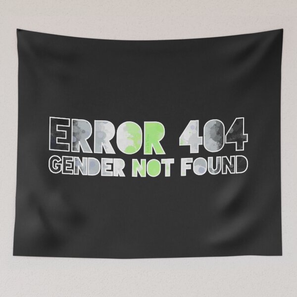 Item preview, Error 404 - Gender Not Found Agender/White designed and sold by Art by Veya.