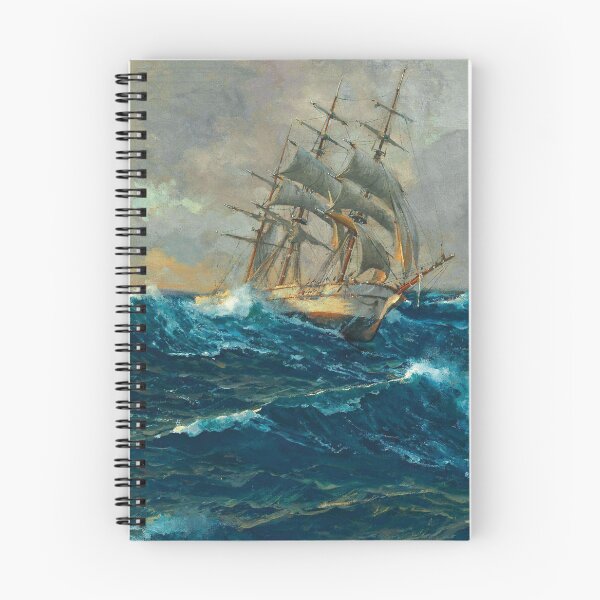 Item preview, Three-Master on the High Seas | Michael Zeno Diemer | 1930 Marine Art designed and sold by CJET.