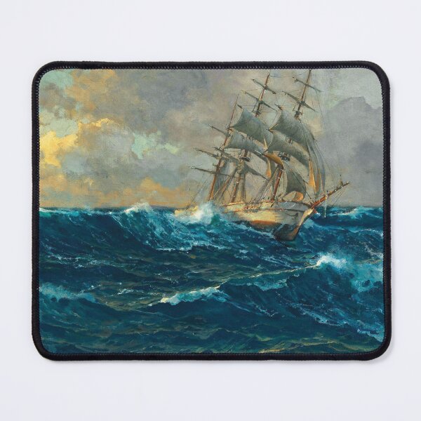 Item preview, Three-Master on the High Seas | Michael Zeno Diemer | 1930 Marine Art designed and sold by CJET.